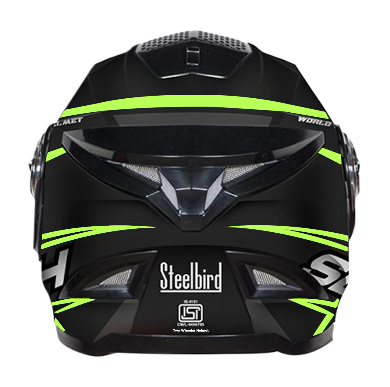 SBH-17 ROBOT ICE MAT BLACK WITH FLUO NEON (WITH EXTRA CLEAR VISOR)